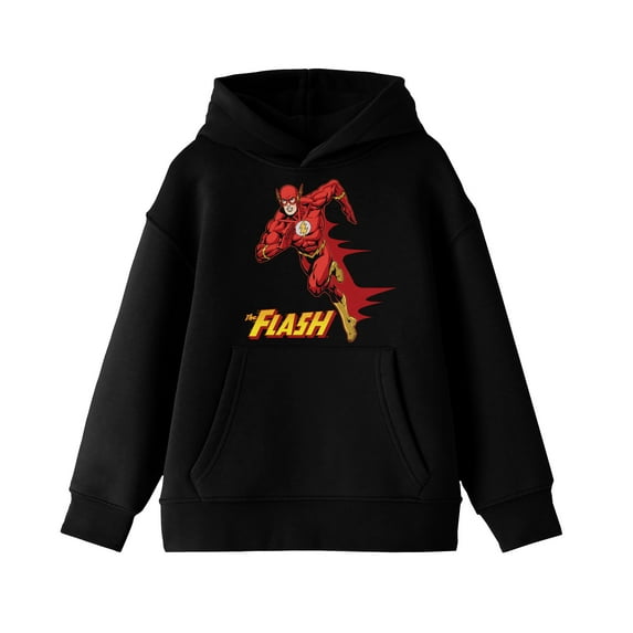 Justice League The Flash Youth Black Graphic Hoodie-XL