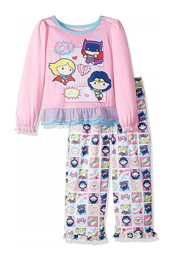 Justice League Toddler Girls' 2 Piece Pajama Set with Cape
