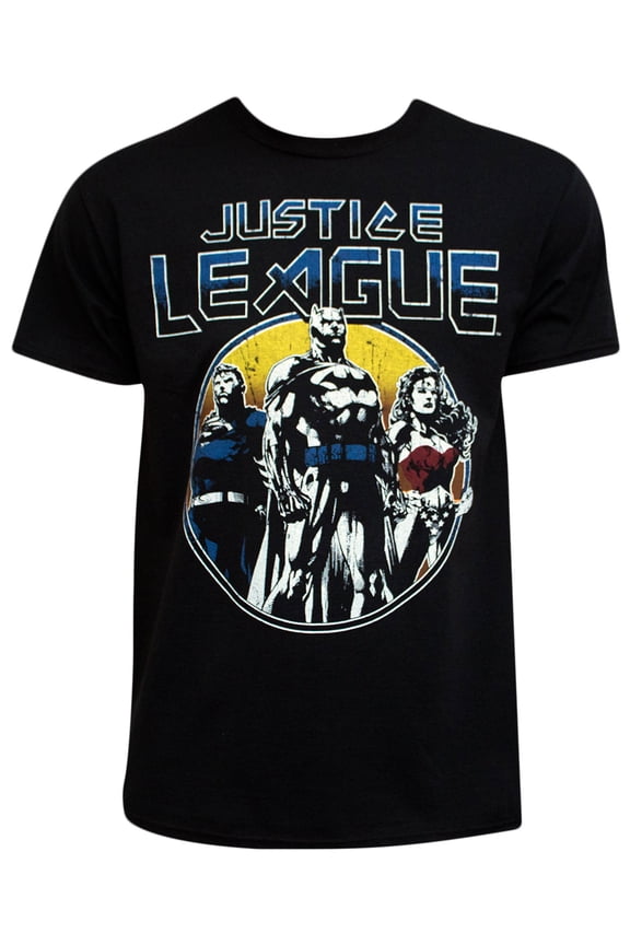 Justice League Vintage Round Logo Adult T-Shirt