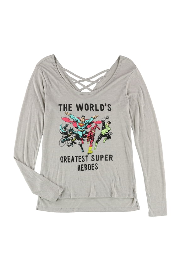 Womens Heroes Graphic T-Shirt, Grey, Small