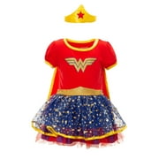 Justice League Wonder Woman Big Girls Cosplay Tulle Costume Dress Cape and Headband 3 Piece Set Infant to Big Kid