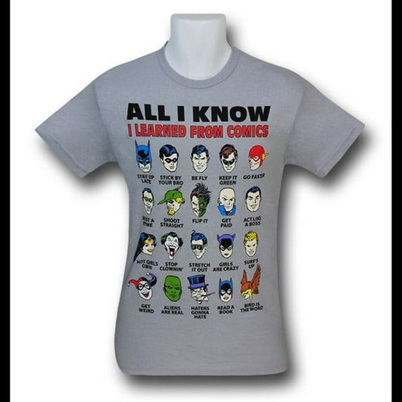 Justice League tsjlaalliknowS JLA All I Know Grey Mens T-Shirt - Small
