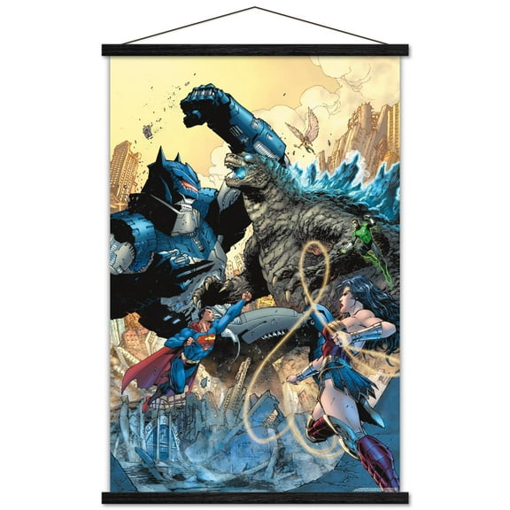Justice League vs. Godzilla vs. Kong - Batmech Wall Poster with Magnetic Frame, 22.375" x 34"