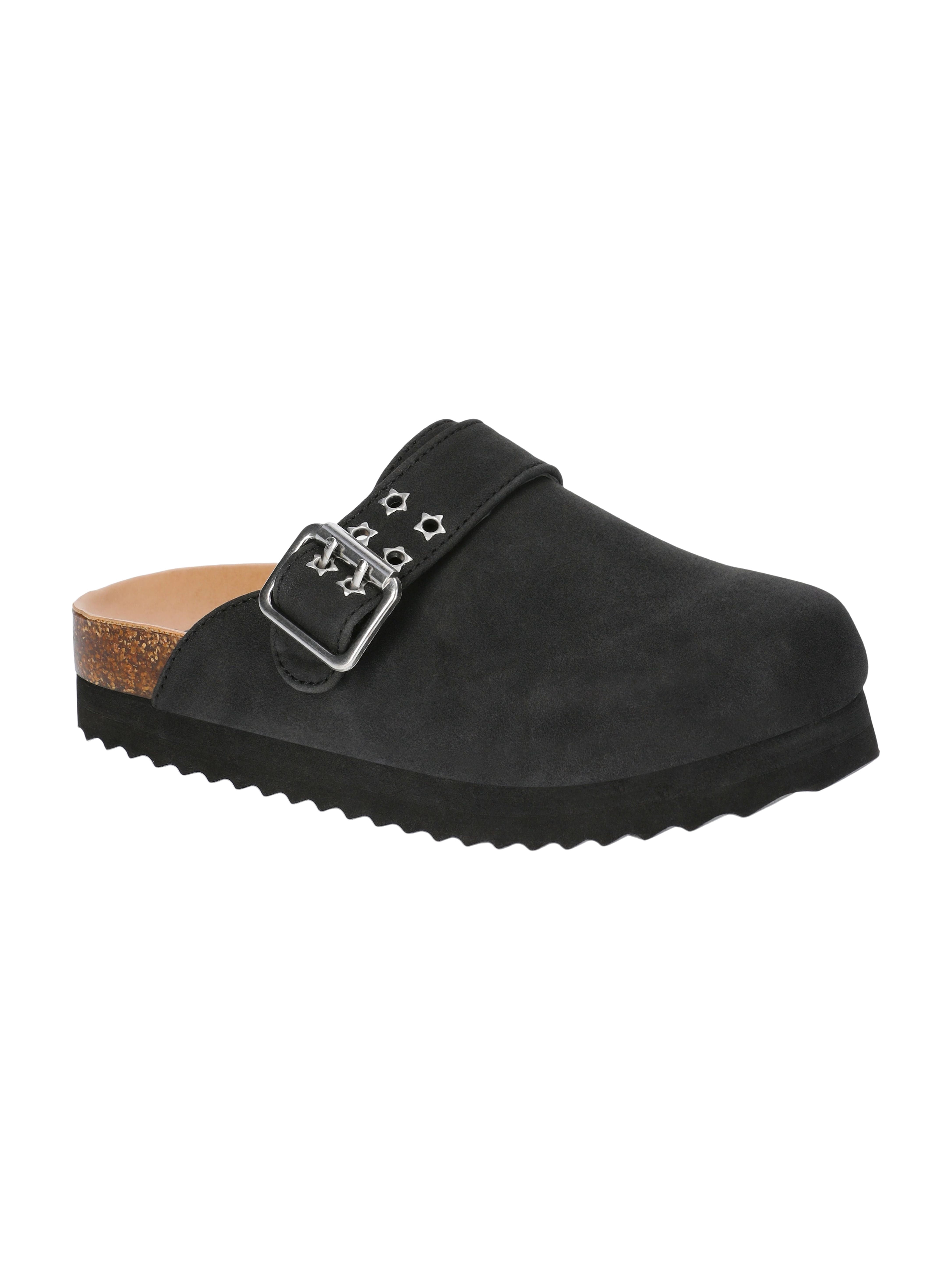 Justice Little and Big Girls' Star Buckle Platform Clogs