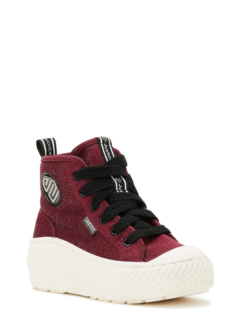 Justice High Top Sneakers Cushioned Footbed Sizes 13-4