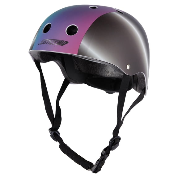 Justice Meta Hyper Shine Helmet with Metallic Logo & Side Panels