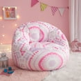 thumbnail image 1 of Room Revival, Kids' Micromink Faux Fur Bean Bag Chair, Pink Tie Dye, 1 of 6
