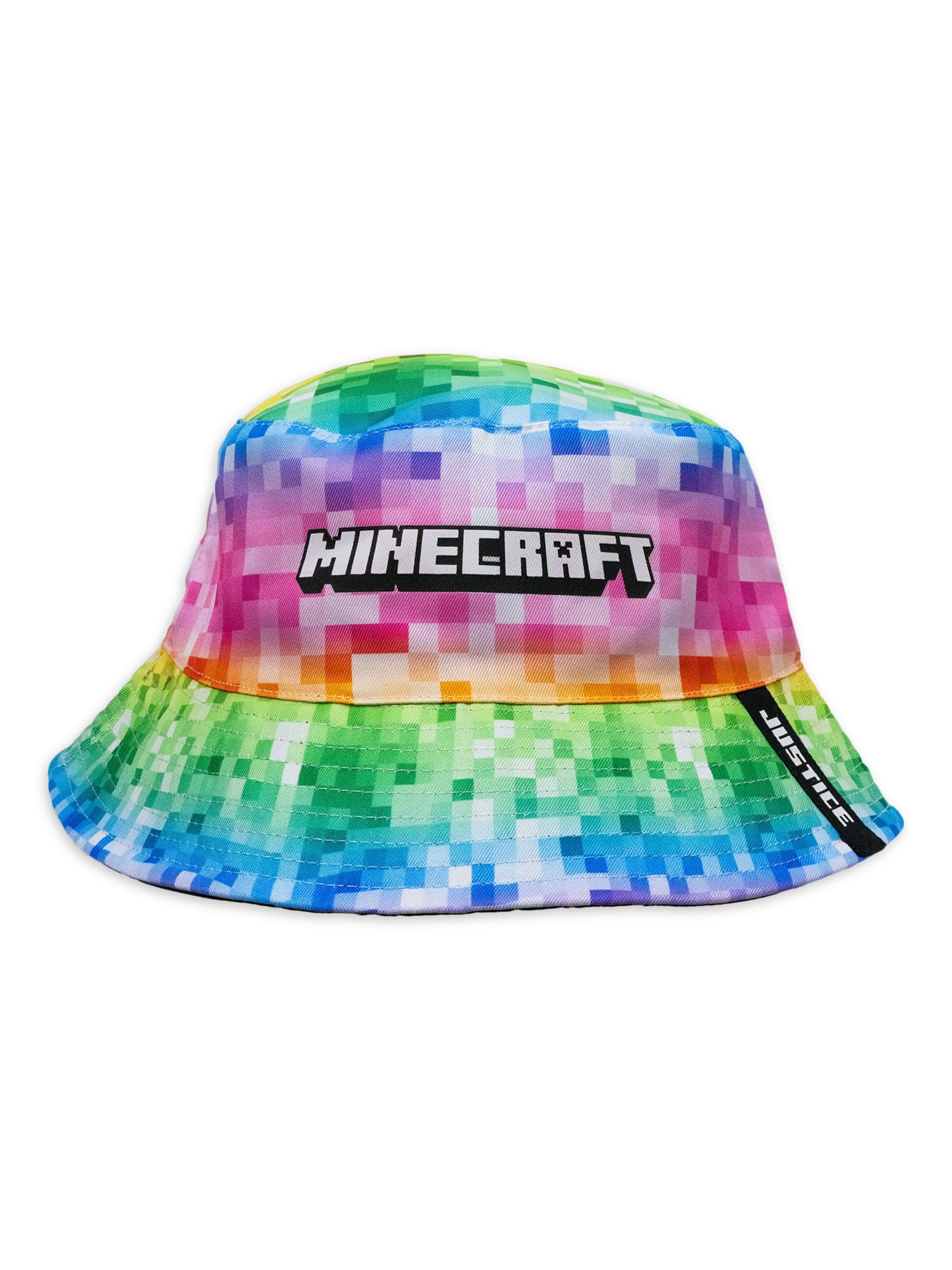 Justice Minecraft Girls Pixel Reversible Bucket Style Hat Justice Minecraft Girls Pixel Reversible Bucket Style Hat