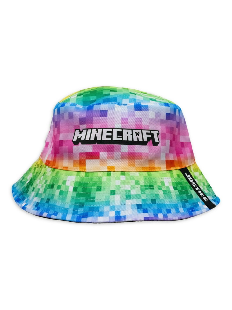 Justice Minecraft Girls Pixel Reversible Bucket Style Hat
