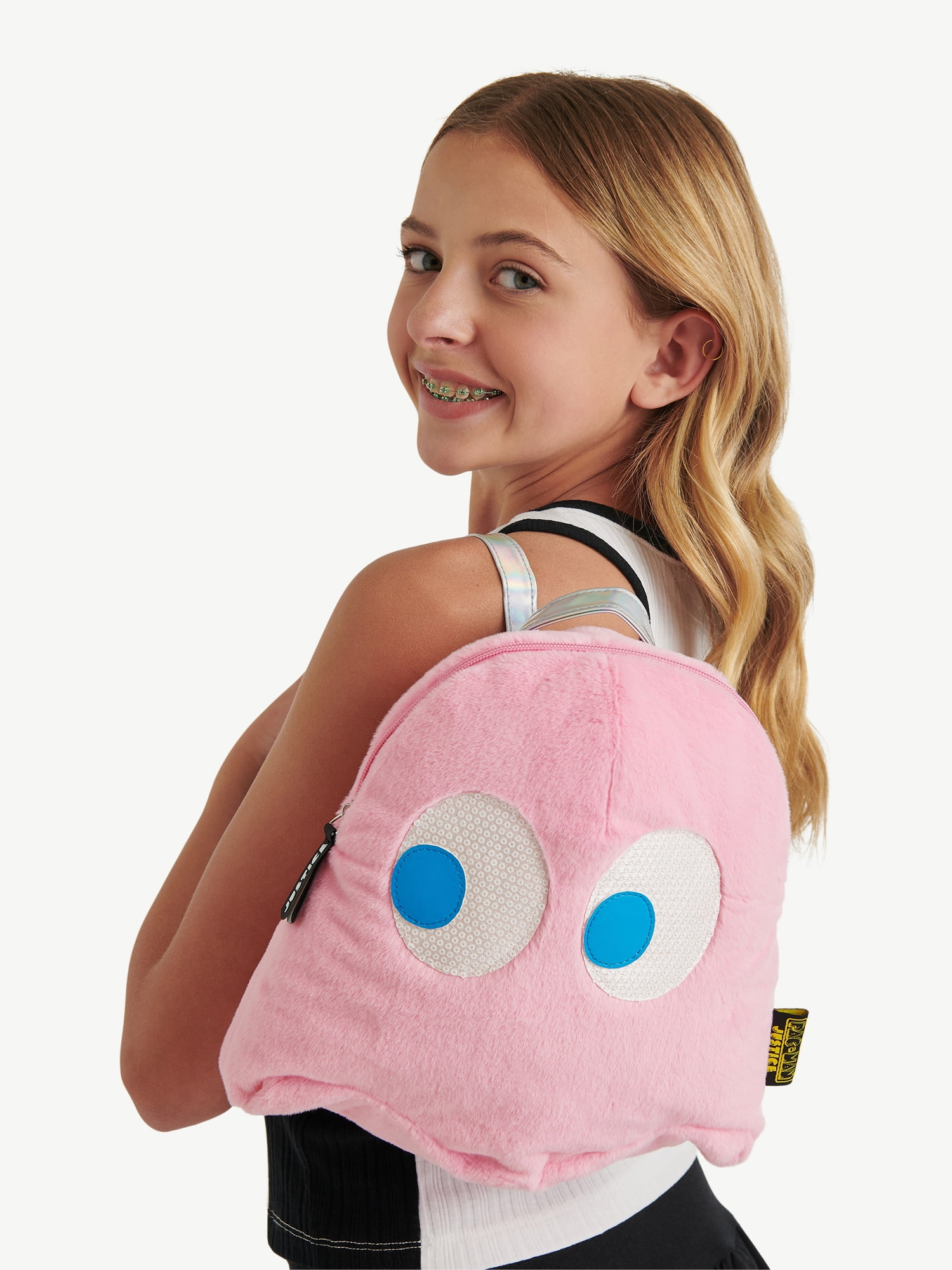 Justice Girls PAC-MAN Plush Ghost Mini Backpack - Walmart.com display picture 1
