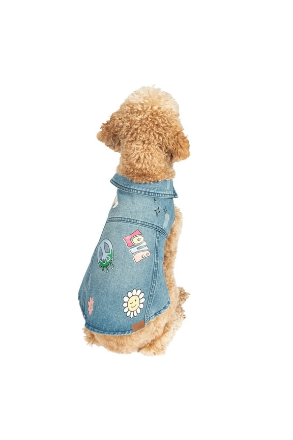 Pet Denim Printed Dog Jacket