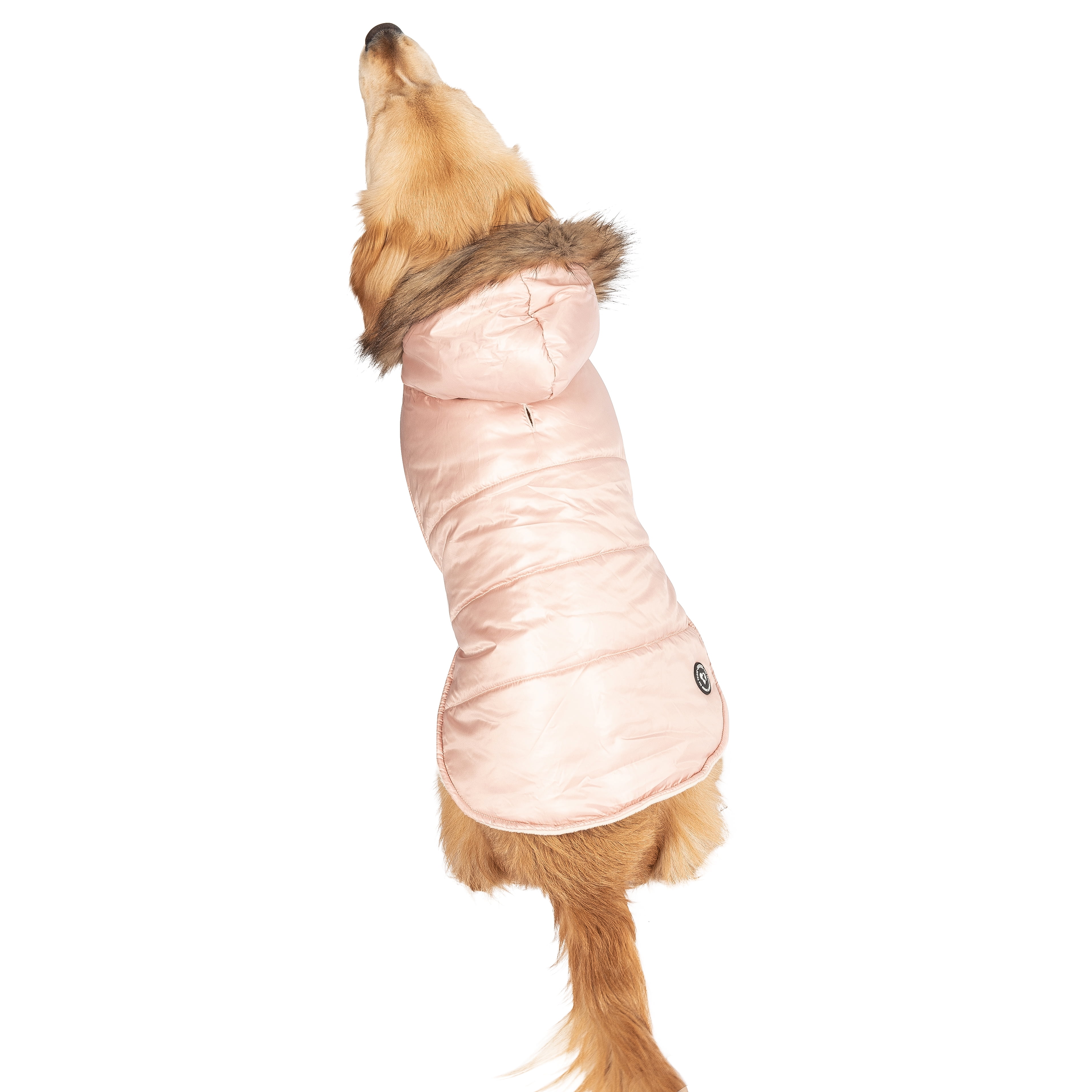 Justice Pet Reversible Puffer Jacket, Champagne, XL