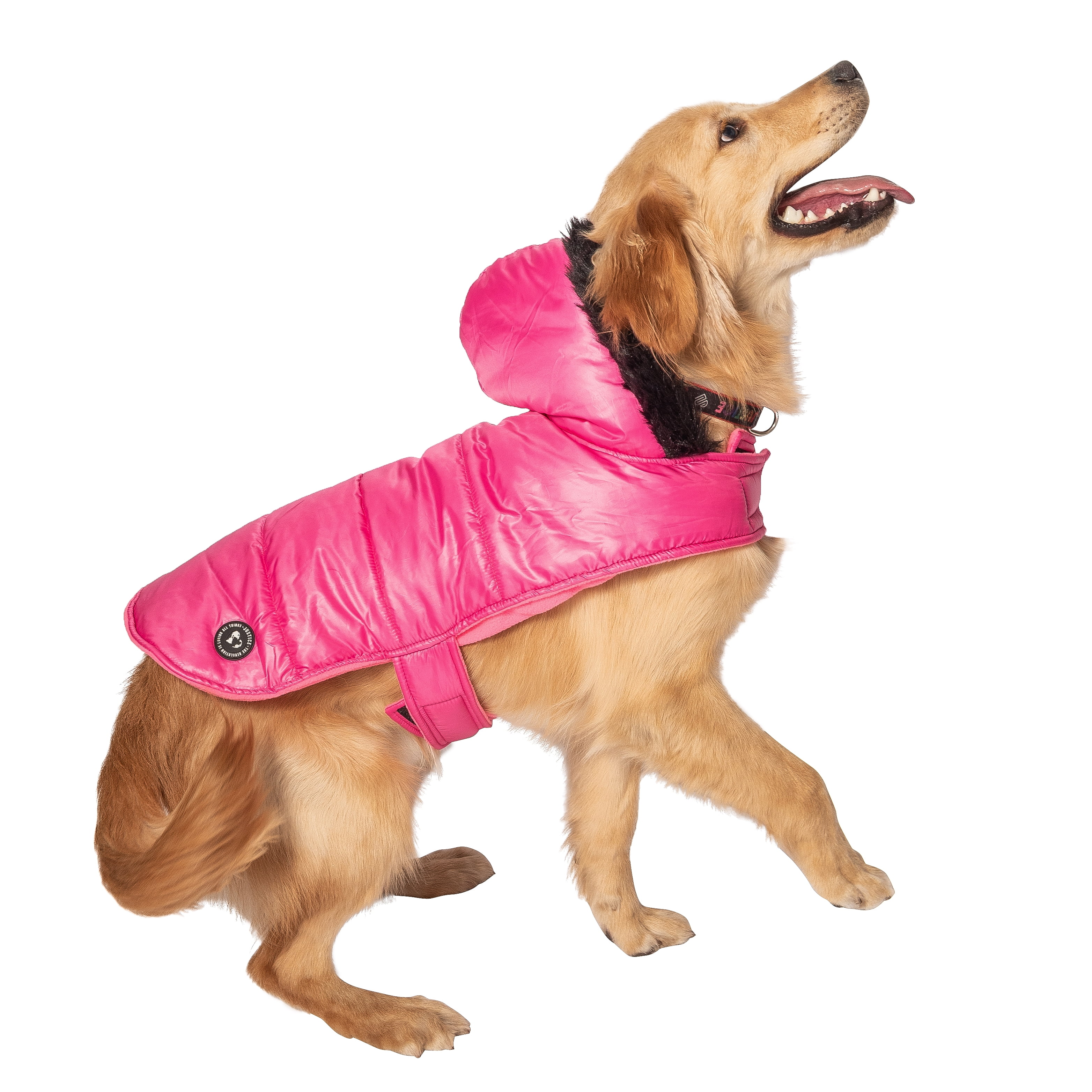 Justice Pet Reversible Puffer Jacket, Pink, XS