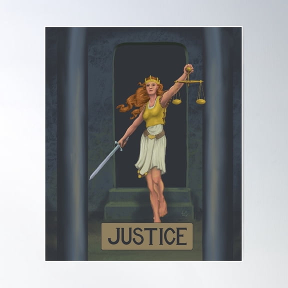 Justice Poster Wall Art, Modern Wall Decor For Living Room Bedroom, 24x36 UNFRAMED