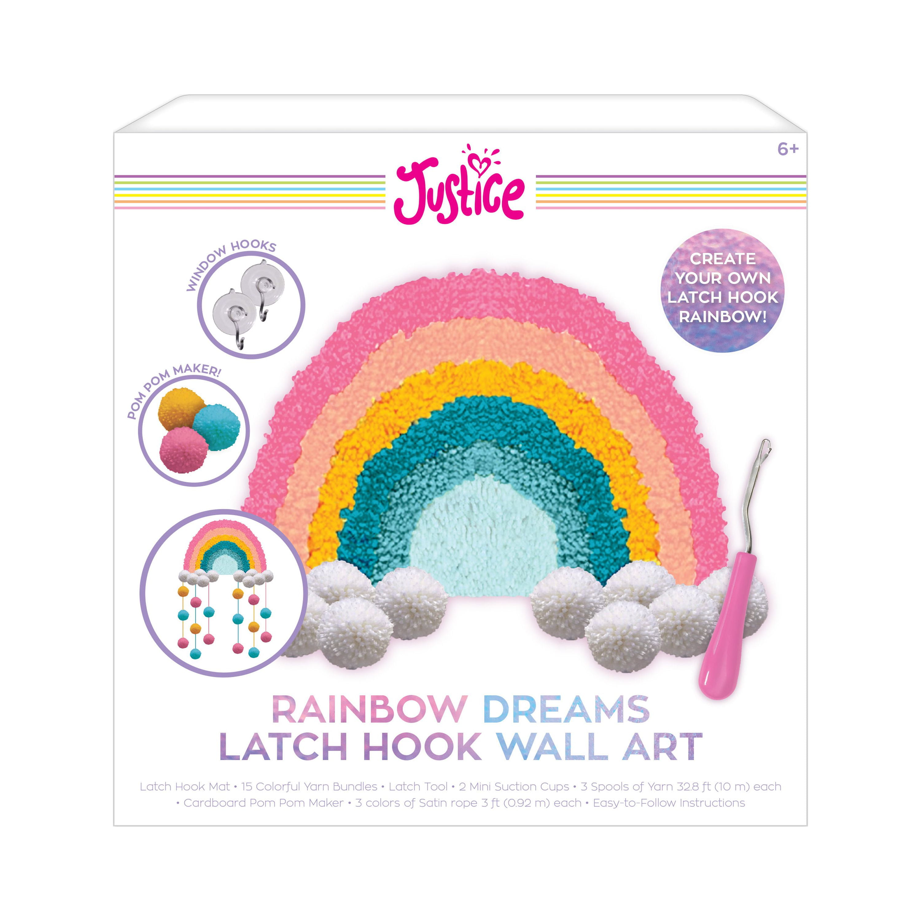 Justice Rainbow Dreams Latch Hook Wall Art Kit (27 Pieces)