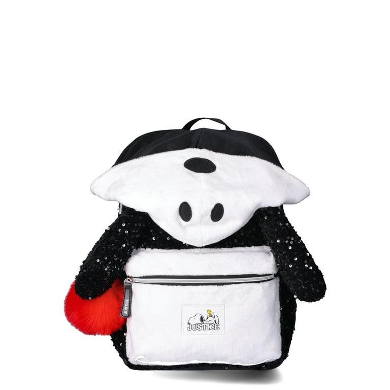 Justice Snoopy Girls 17 Backpack with Hood Black Walmart
