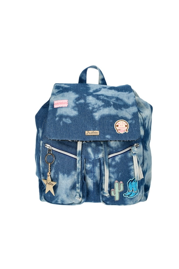 Girls Denim Rucksack Backpack, Blue