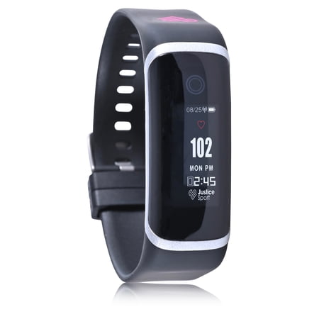 Justice Unisex Adult Child Tween Digital Heart Tracker Watch with Silicone Strap (JSE4232WM)