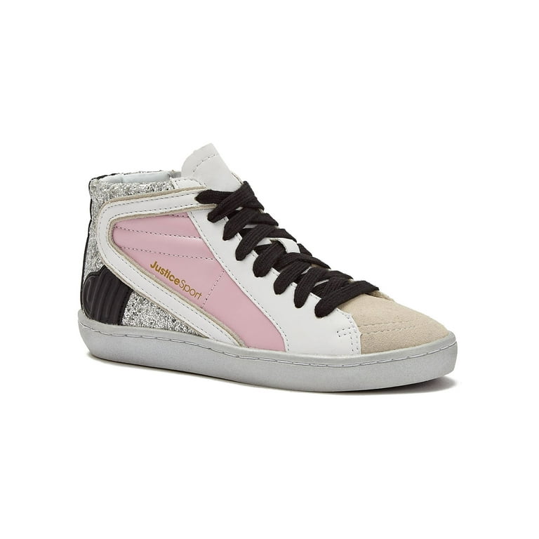 Justiceです Justice Unisex Kids High Top Sneaker, Pink, Sizes 13-6