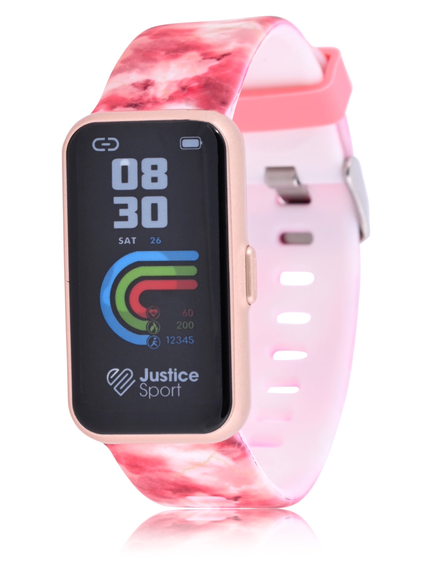 Justice Unisex Smart Tracker Watch in Pink Marble (JSE4336WM