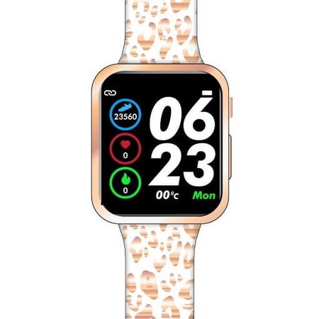 Justice Unisex Smart Watch with Silicone Strap - Leopard Print Strap JSE4103WM