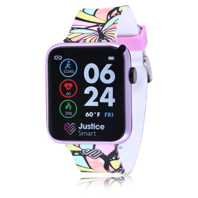 Justice Unisex Tween Smart Watch with Silicone Strap in Butterfly Tie Dye (JSE4203WMC)