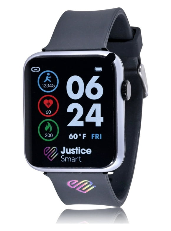 Unisex Tween Smart Watch with Silicone Strap with Perforated Band in Black (JSE4225WM)