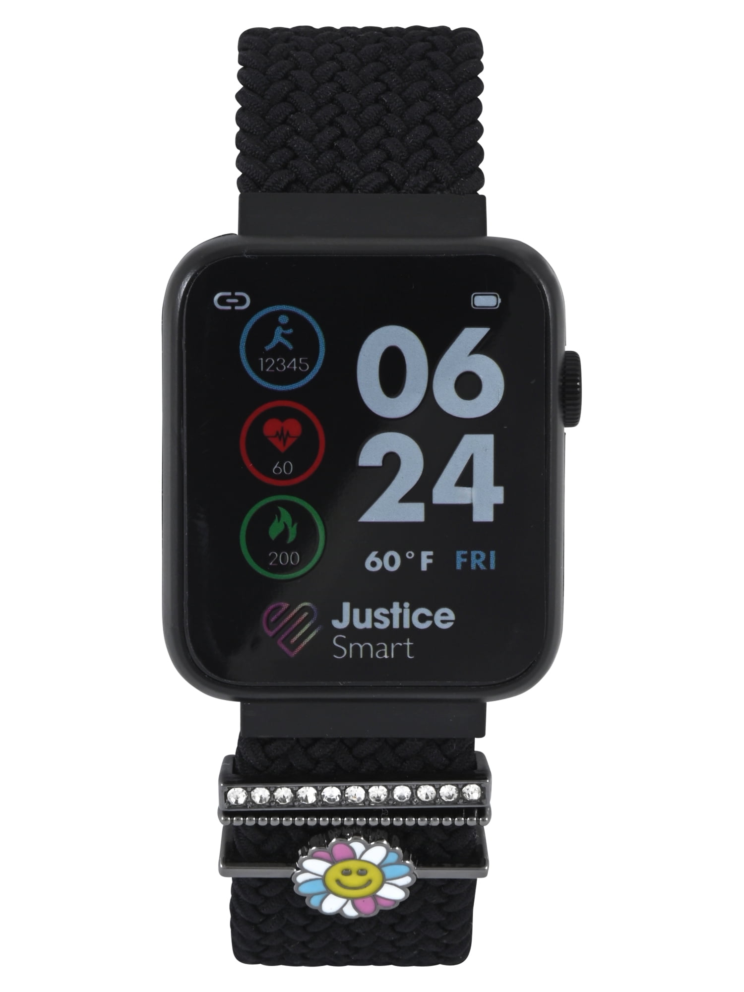 Justice iTime Unisex Child Smart Watch with Black Mesh Magnetic