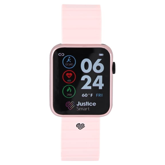 Justice iTime Unisex Child Smart Watch with Blush Metal Magnetic Strap and Blush Case 42mm