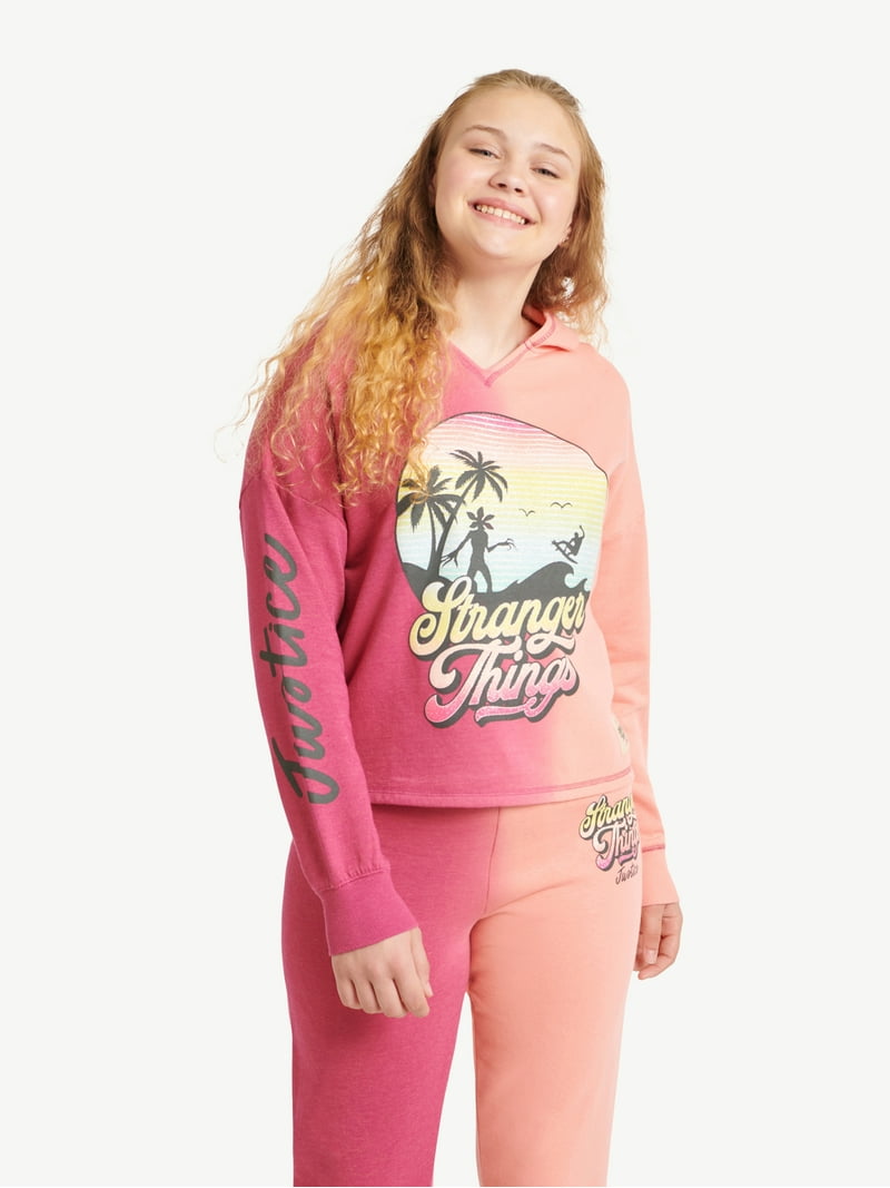 Justice x Stranger Things Girls Ombre Graphic Hoodie,Sizes 5-18