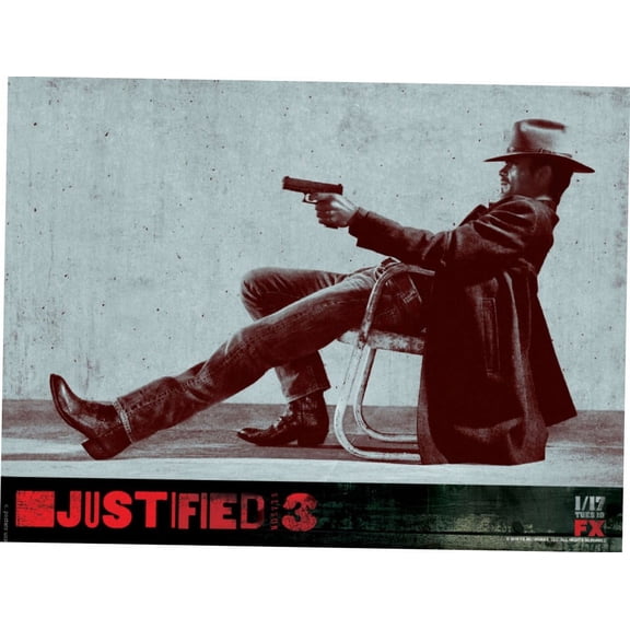 Justified Season 3 Poster Metal Print 12In x 16In 12x16 Multi-Color Square Adults Z Posters