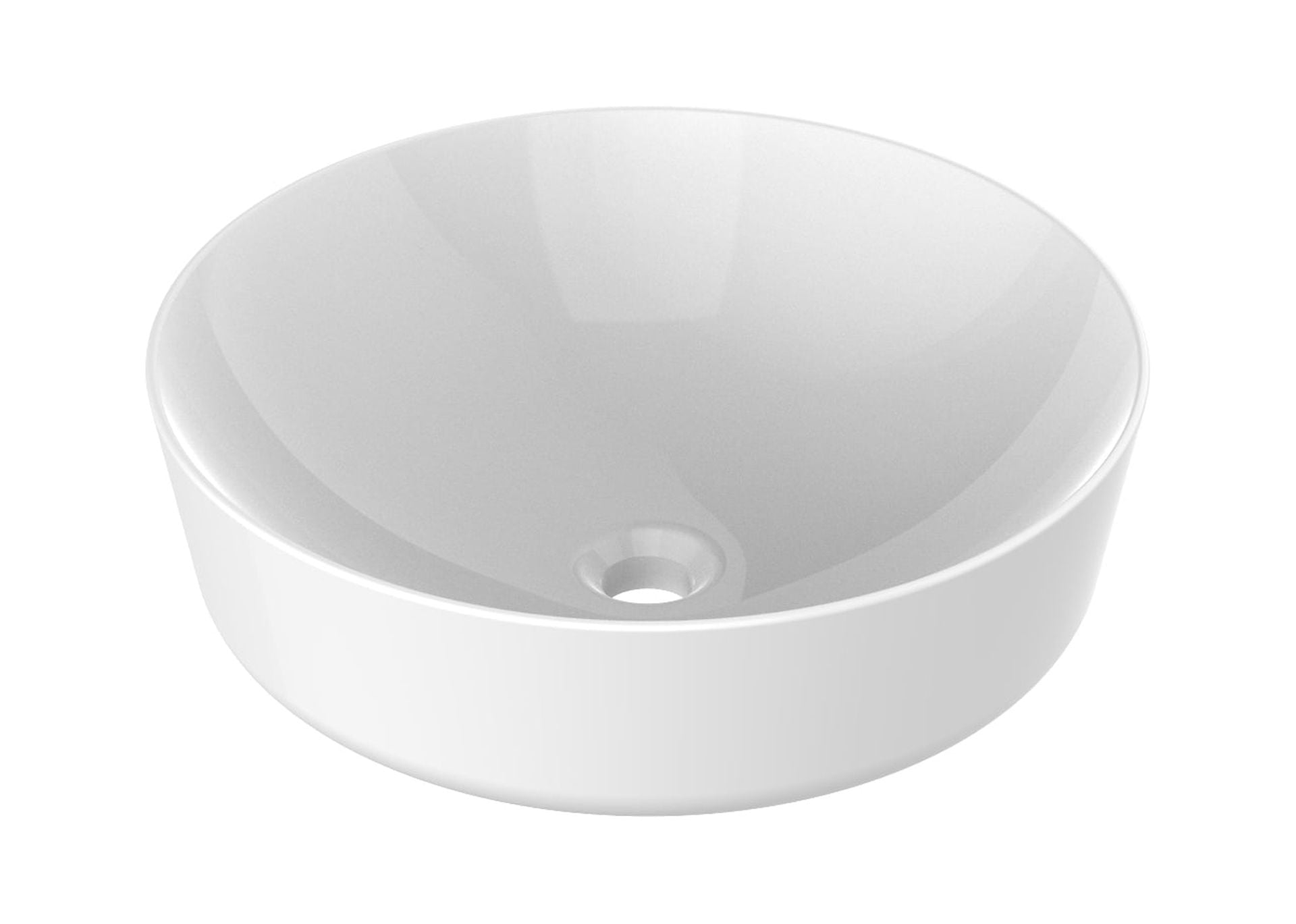 Justime USA Inc 16.34'' White Ceramic Circular Bathroom Sink