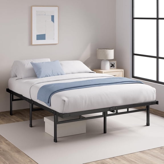 Justin 14 Inch Easy to Assemble Mattress Foundation, Steel Support, No Box Spring Needed, Queen