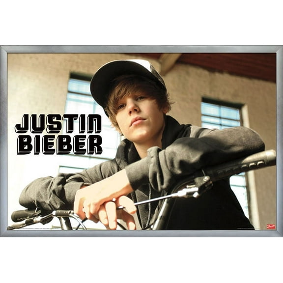 Justin Bieber - Bike Wall Poster, 22.375" x 34", Framed