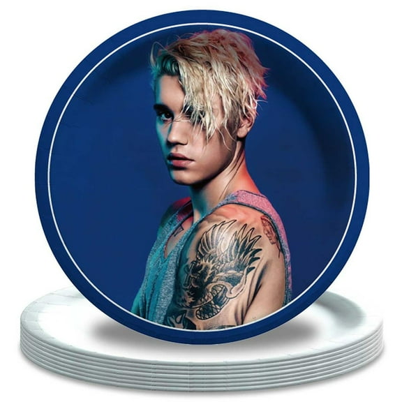 Justin Bieber Paper Plates Birthday Decorations Party Supplies Tableware Disposable Dinnerware