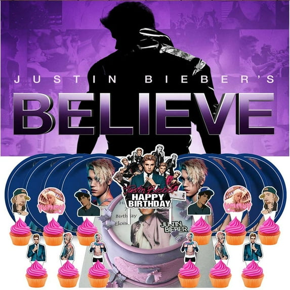 Justin Bieber Birthday Party Supplies Balloons Plates Decoration Cake Topper Decor Tableware Banner Backdrop