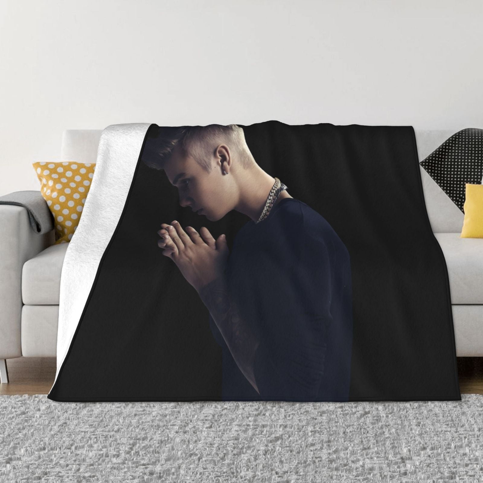 Justin Bieber Blankets Flannel Couch Blanket Throw Blanket for Women Men Cute Soft Cozy Blanket for Girls Ultra Soft Micro Fleece Blanket Walmart
