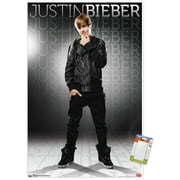 Justin Bieber - Gray Wall Poster, 14.725" x 22.375"