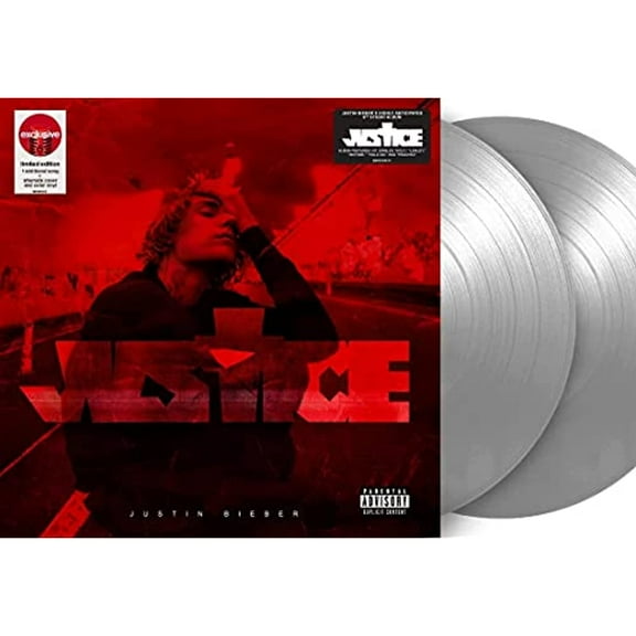 Justin Bieber Justice Exclusive Silver Grey 2x LP Vinyl Record