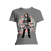 Justin Bieber Ladies T-Shirt: Cut Out Hearts (Skinny Fit) (Medium)
