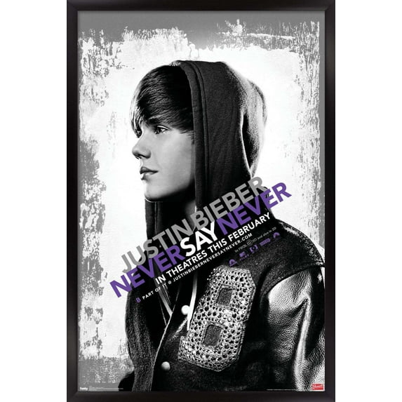 Justin Bieber - Never Say Never Wall Poster, 14.725" x 22.375", Framed