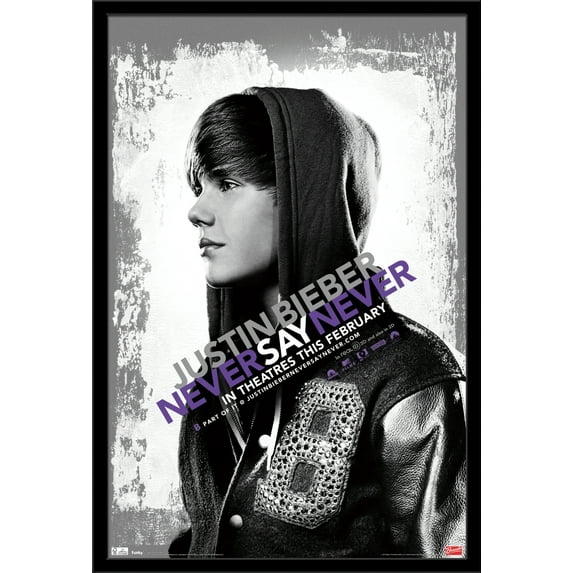 Justin Bieber - Never Say Never Wall Poster, 22.375" x 34", Framed