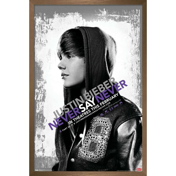 Justin Bieber - Never Say Never Wall Poster, 22.375" x 34", Framed