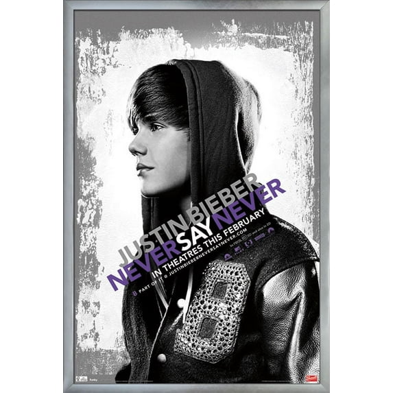 Justin Bieber - Never Say Never Wall Poster, 22.375" x 34", Framed