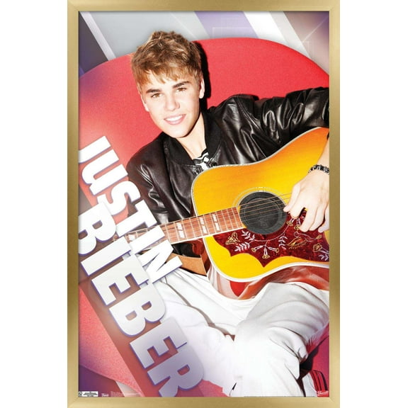 Justin Bieber - Relaxing Wall Poster, 22.375" x 34", Framed