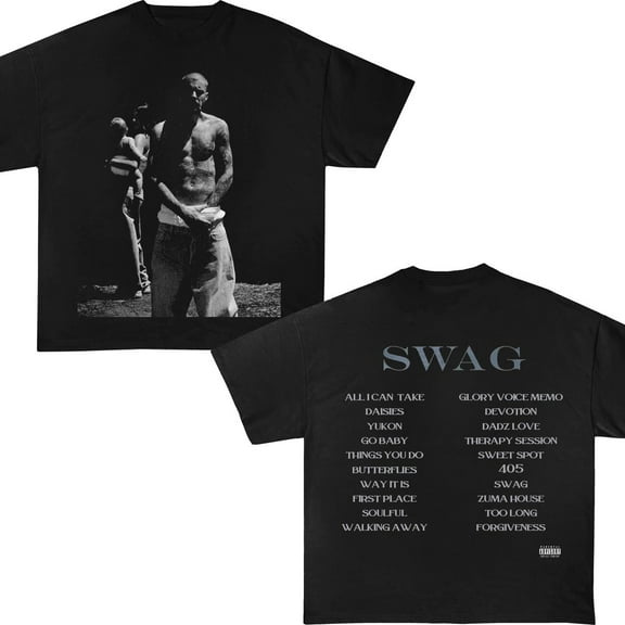 Justin Bieber SWAG T-Shirt, Album Launch Exclusive, Vintage Style Fan Tee,Black Color,Size M