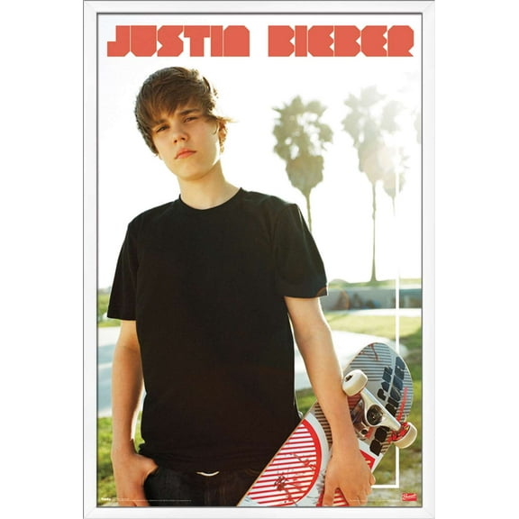 Justin Bieber - Skateboard Wall Poster, 22.375" x 34", Framed