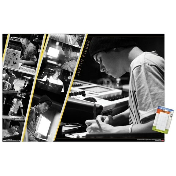 Justin Bieber - Studio Wall Poster, 14.725" x 22.375"