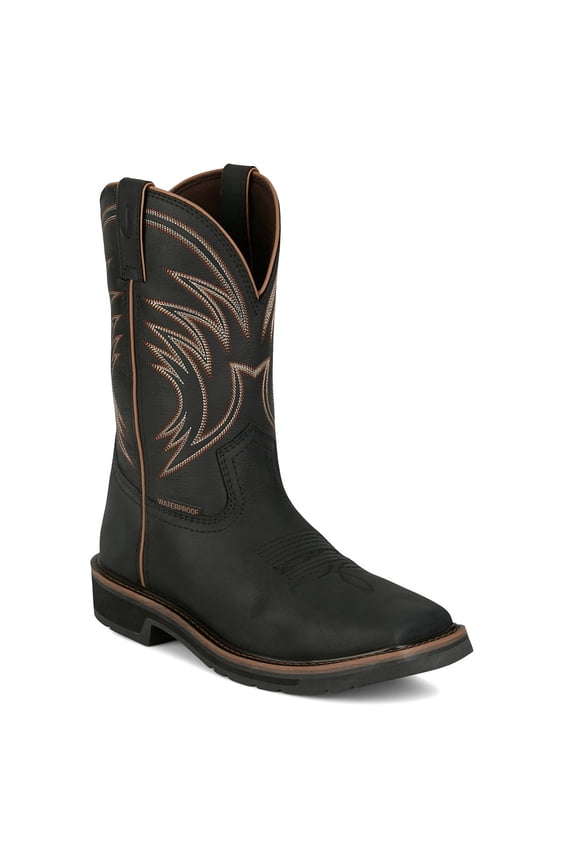 Boot Company Men`s Justin Widowmaker 11In Black Top Square Work Boot Black 9 D