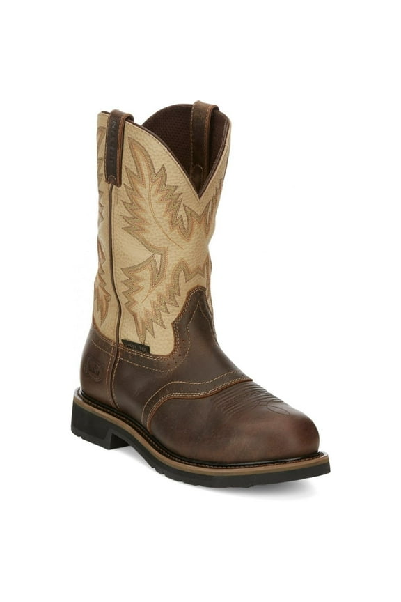 Boot Company Mens Waxy Brown Steel Toe Work Boots  BROWN